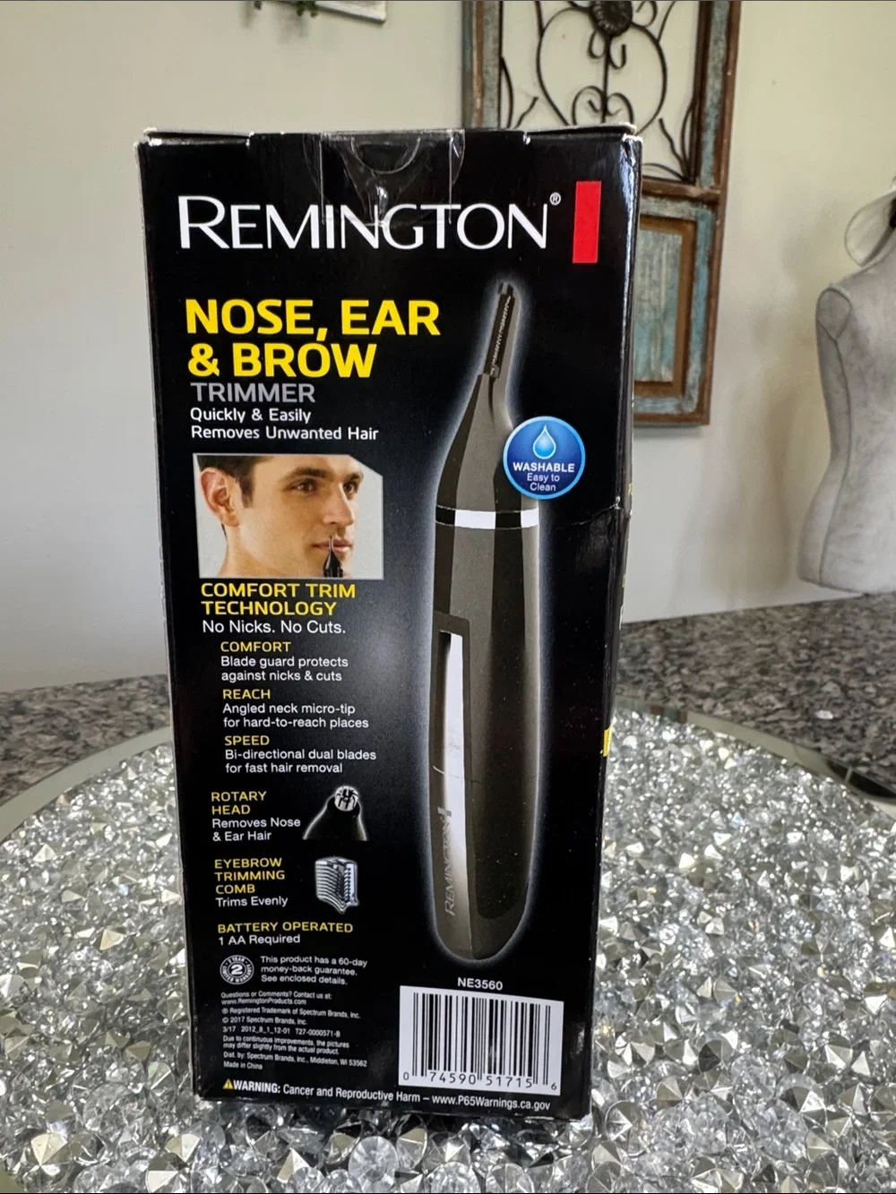 Remington Black and Yellow Nose, Ear & Brow Trimmer Kit NEW